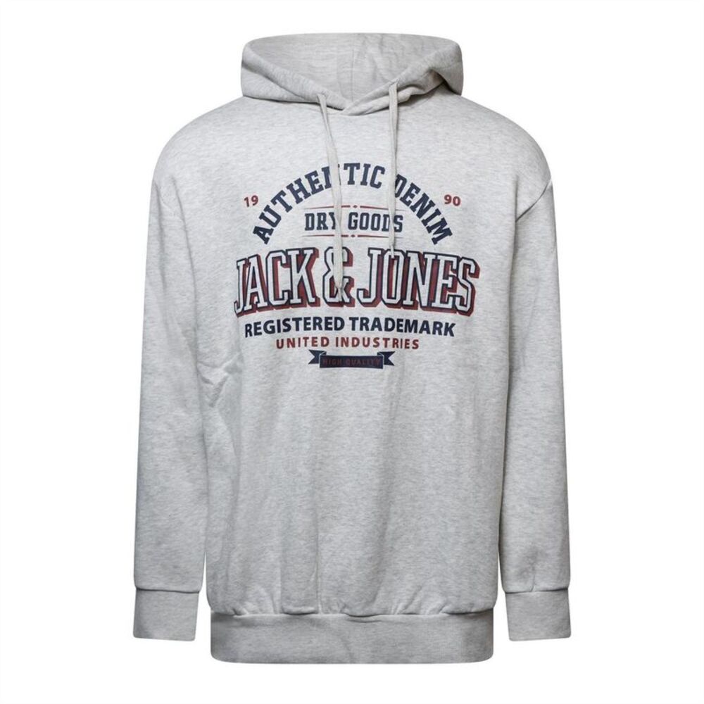 Jack And Jones Mens Logo Plus Hoodie / White